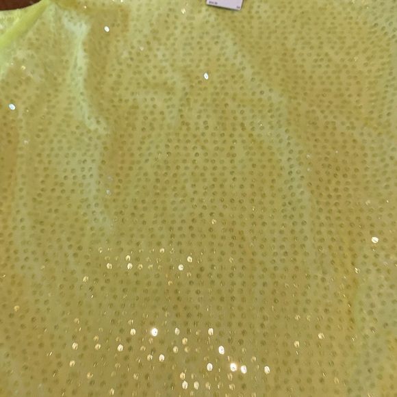 Sequin Yellow Tank Top Dana BUCHMAN size OX - Picture 5 of 17